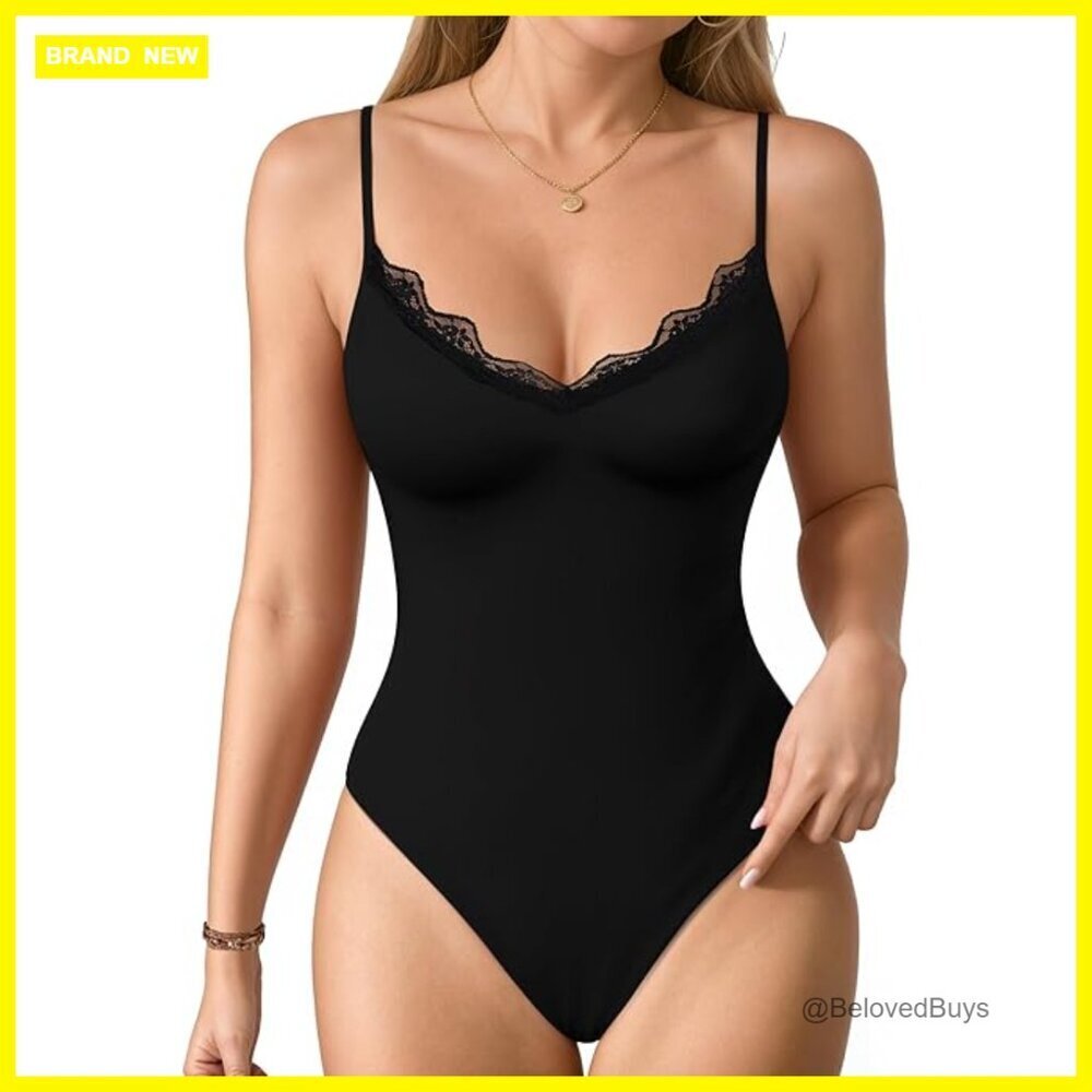 Large Lace Bodysuit with Adjustable Straps, Backless Design